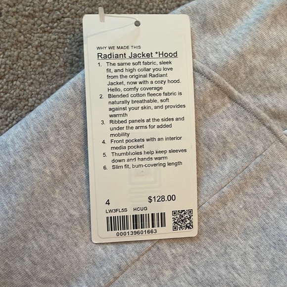 Lululemon radiant jacket Hood size 4 - Picture 3 of 3
